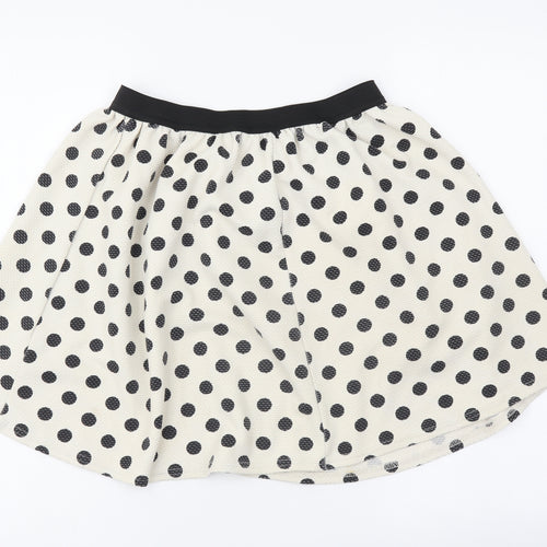 Atmosphere Womens Beige Polka Dot Polyester Flare Skirt Size 14