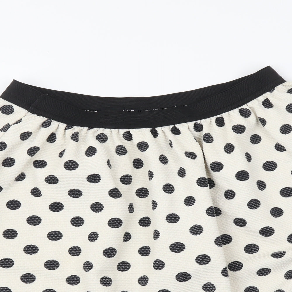 Atmosphere Womens Beige Polka Dot Polyester Flare Skirt Size 14