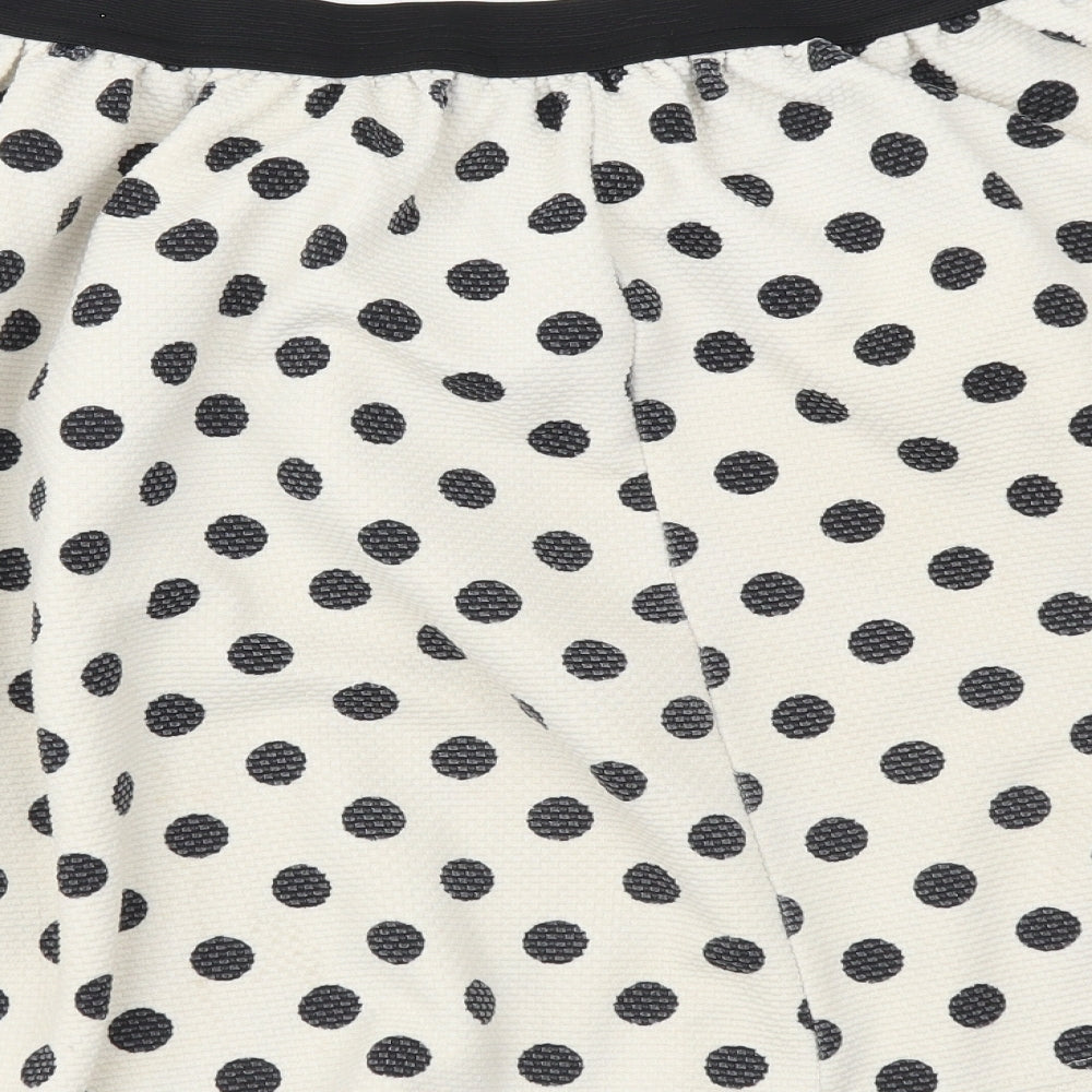 Atmosphere Womens Beige Polka Dot Polyester Flare Skirt Size 14