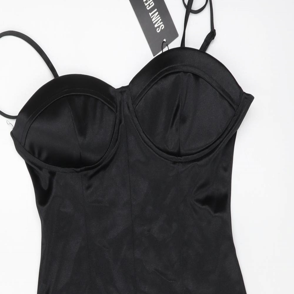 Saint Genies Womens Black Polyester Mini Size S Sweetheart Zip