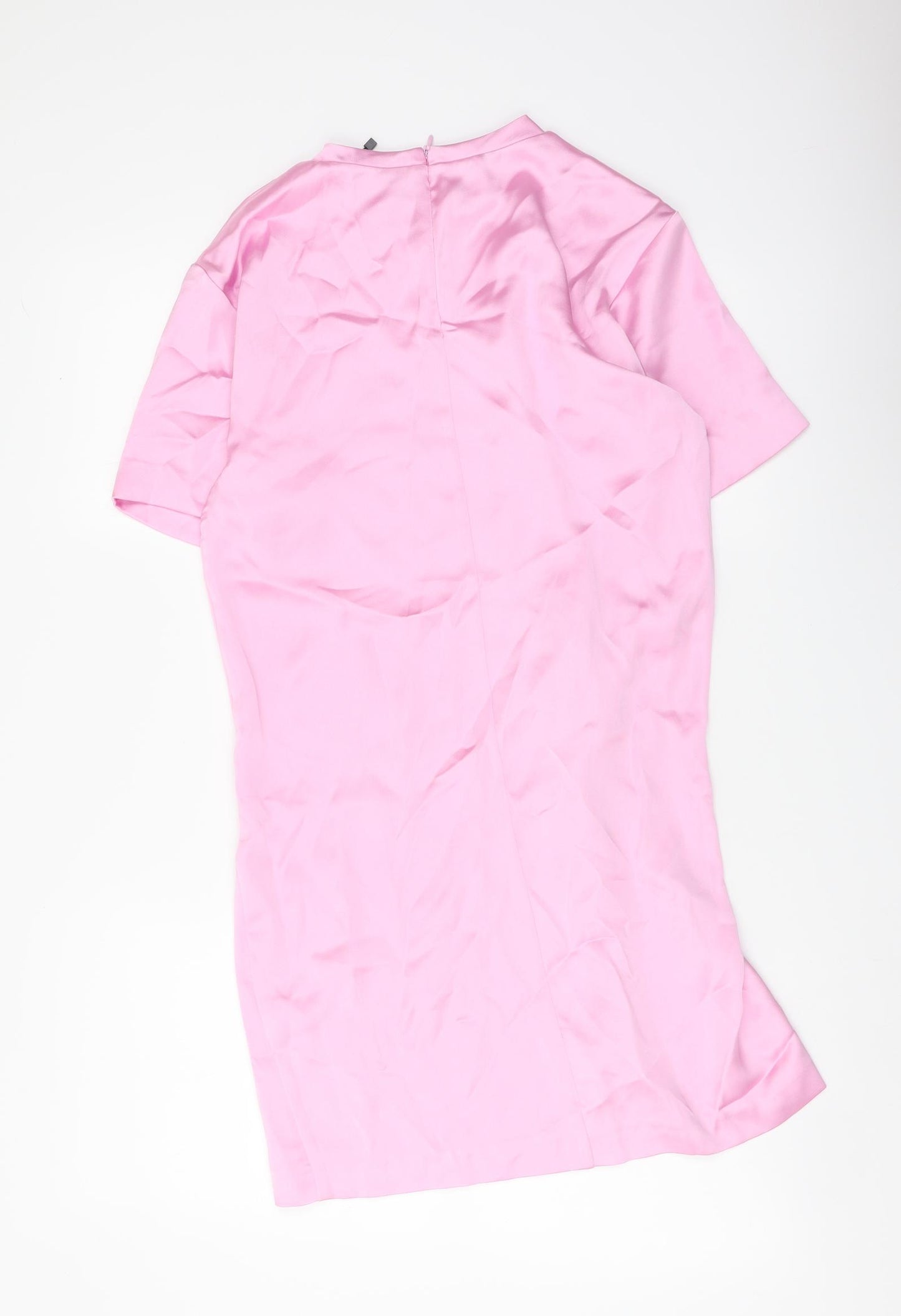 Zara Womens Pink Polyester Mini Size XS Round Neck Zip