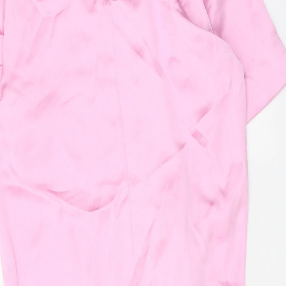Zara Womens Pink Polyester Mini Size XS Round Neck Zip