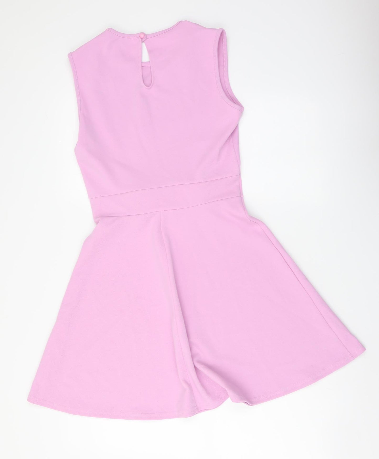 Quiz Womens Purple Polyester Skater Dress Size 10 Round Neck Pullover