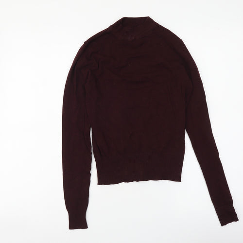 New Look Womens Purple Mock Neck Viscose Pullover Jumper Size 10