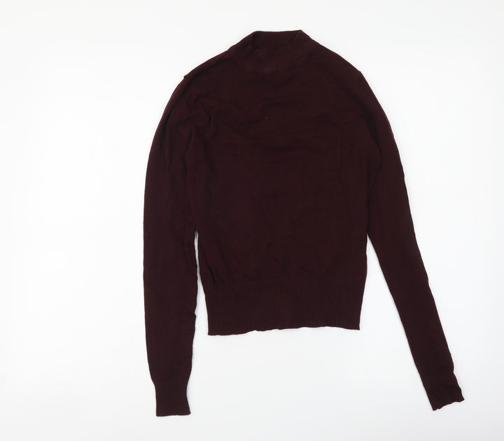 New Look Womens Purple Mock Neck Viscose Pullover Jumper Size 10