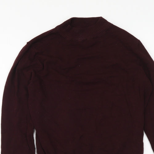 New Look Womens Purple Mock Neck Viscose Pullover Jumper Size 10