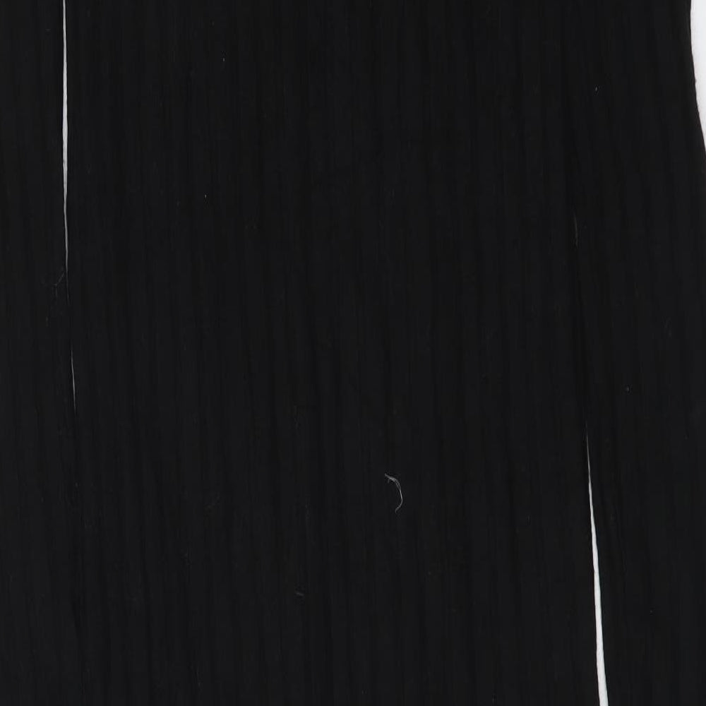 Zara Womens Black Viscose Bodycon Size S V-Neck Pullover - Ribbed