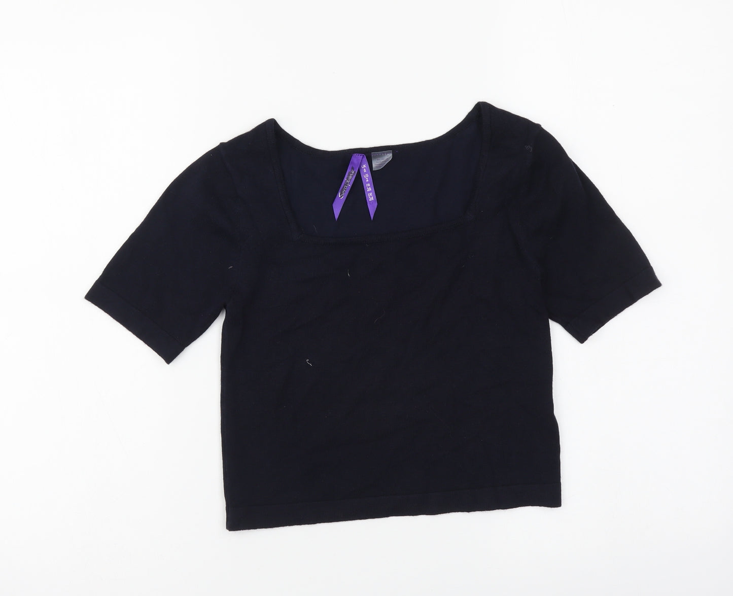 Seraphine Womens Blue Viscose Basic T-Shirt Size 6 Square Neck