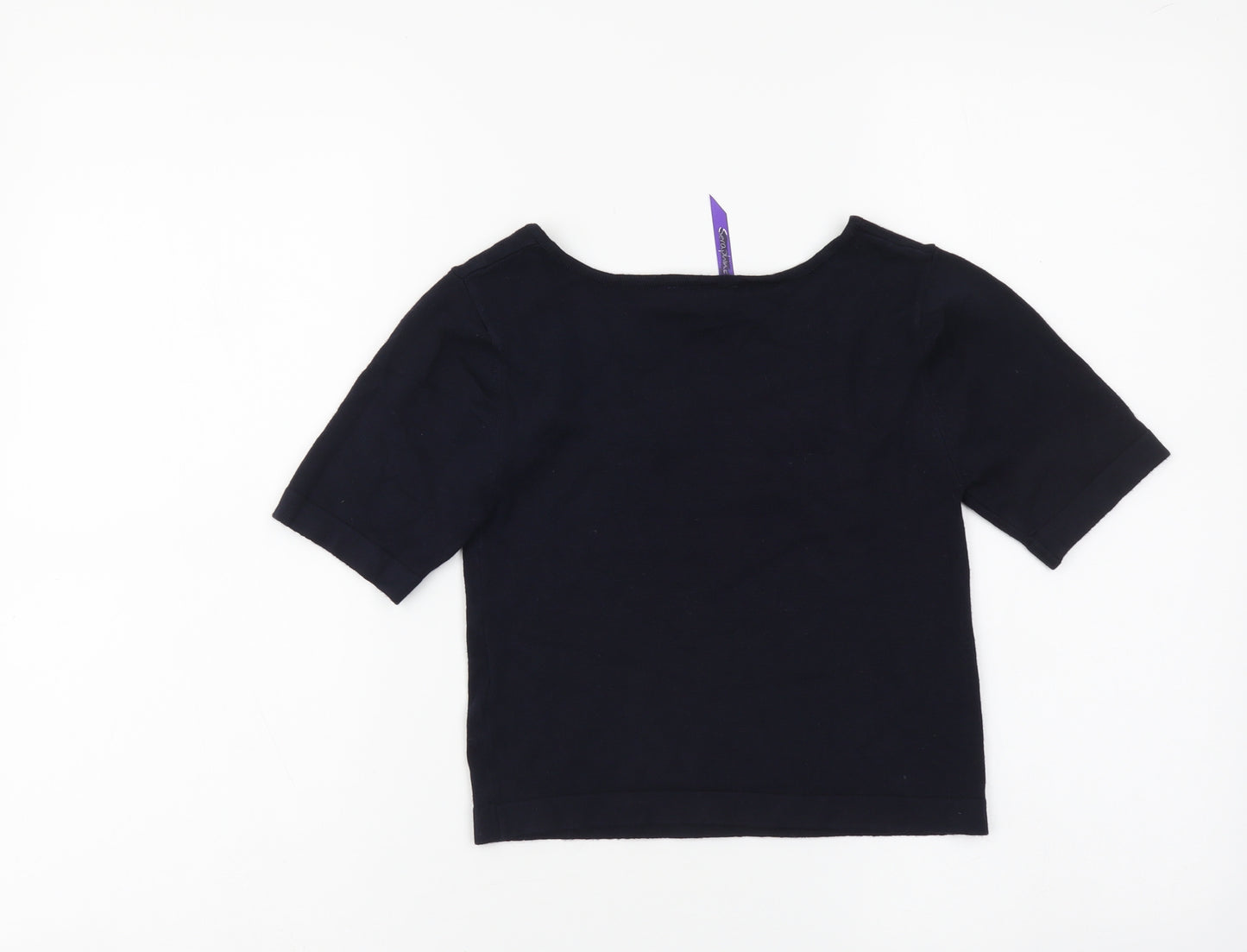 Seraphine Womens Blue Viscose Basic T-Shirt Size 6 Square Neck