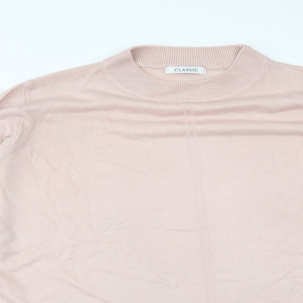 Marks and Spencer Womens Pink Mock Neck Acrylic Pullover Jumper Size 22