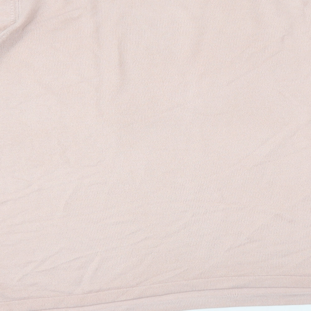 Marks and Spencer Womens Pink Mock Neck Acrylic Pullover Jumper Size 22