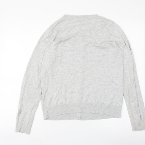 F&F Womens Grey Round Neck Acrylic Cardigan Jumper Size M