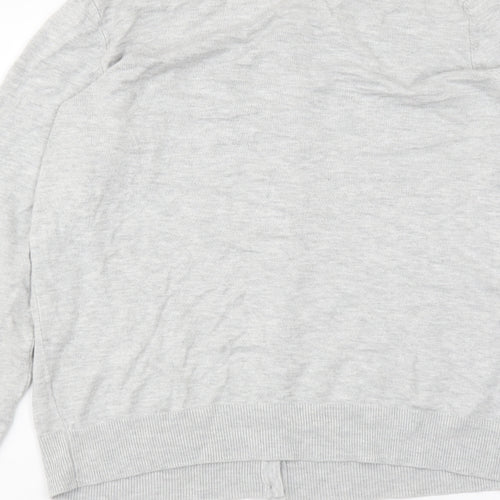 F&F Womens Grey Round Neck Acrylic Cardigan Jumper Size M