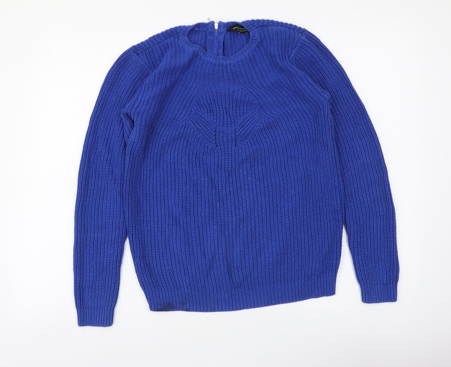 Dorothy Perkins Womens Blue Round Neck Cotton Pullover Jumper Size 10