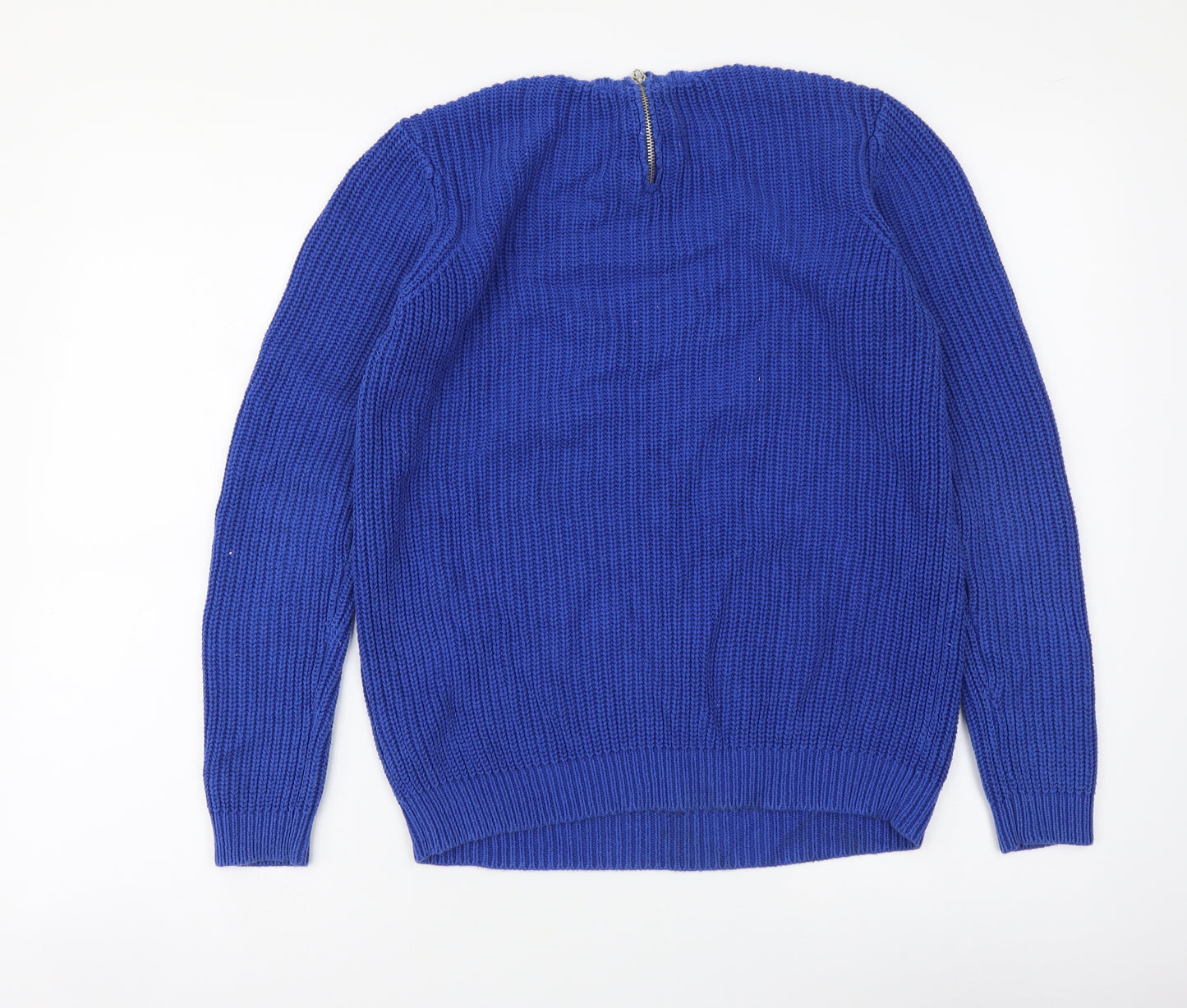 Dorothy Perkins Womens Blue Round Neck Cotton Pullover Jumper Size 10