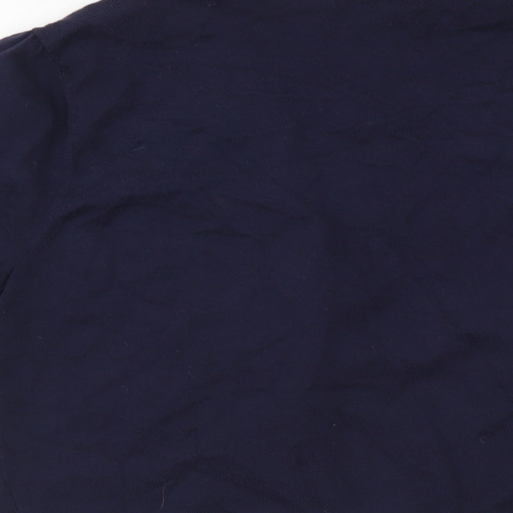 Monsoon Womens Blue V-Neck Cotton Shrug Jumper Size 14