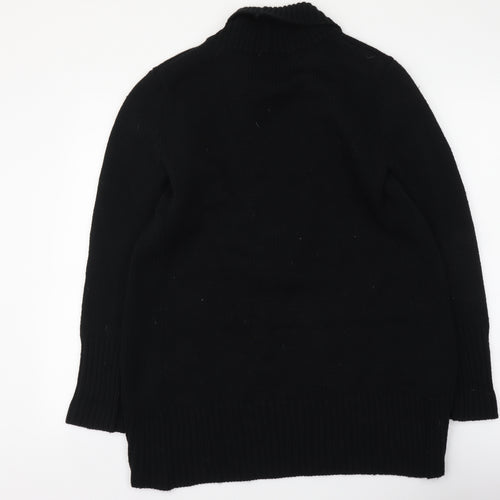 New Look Womens Black V-Neck Acrylic Cardigan Jumper Size 16