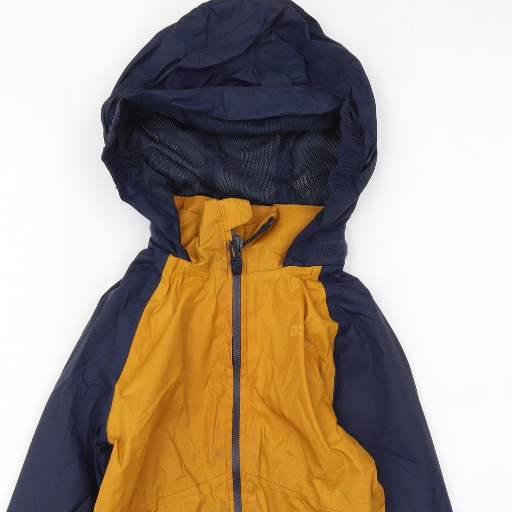 Mountain Warehouse Boys Yellow Colourblock Rain Coat Coat Size 3-4 Years Zip