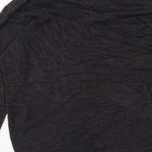 Easy Mens Grey V-Neck Acrylic Pullover Jumper Size M