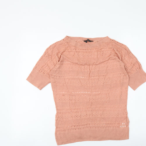 Dorothy Perkins Womens Pink Viscose Basic Blouse Size 12 Round Neck