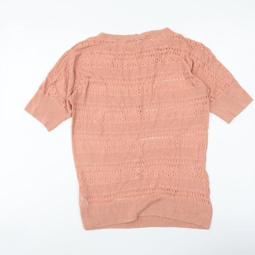 Dorothy Perkins Womens Pink Viscose Basic Blouse Size 12 Round Neck