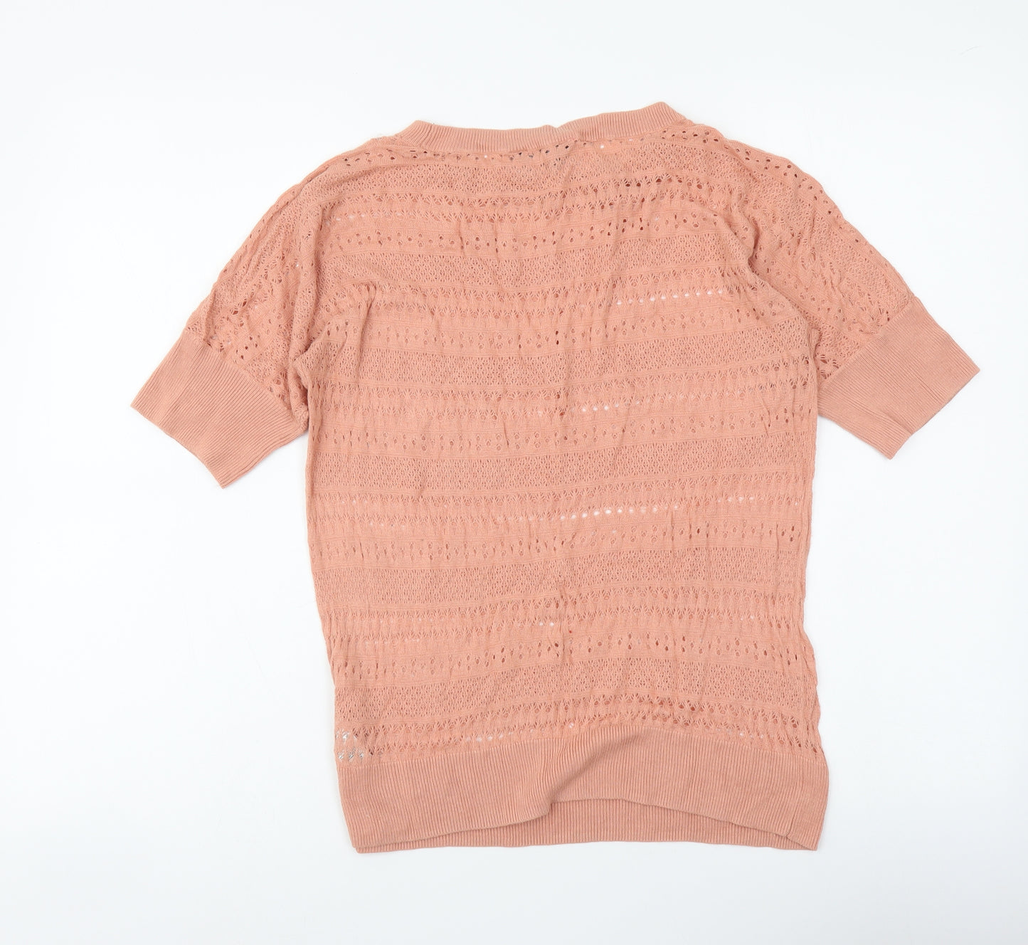 Dorothy Perkins Womens Pink Viscose Basic Blouse Size 12 Round Neck