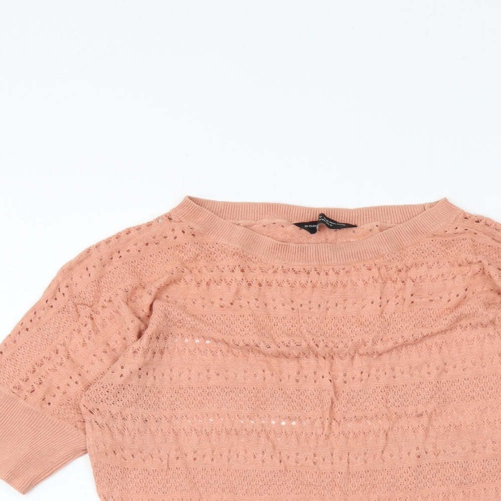 Dorothy Perkins Womens Pink Viscose Basic Blouse Size 12 Round Neck