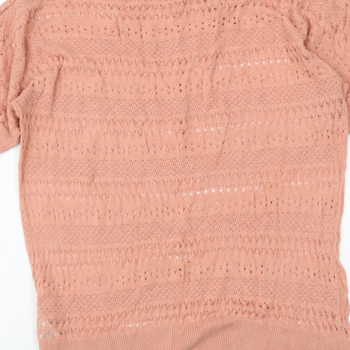 Dorothy Perkins Womens Pink Viscose Basic Blouse Size 12 Round Neck