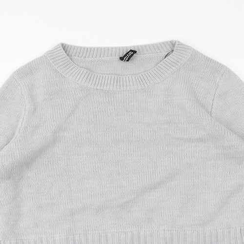 H&M Womens Grey Round Neck Acrylic Pullover Jumper Size S
