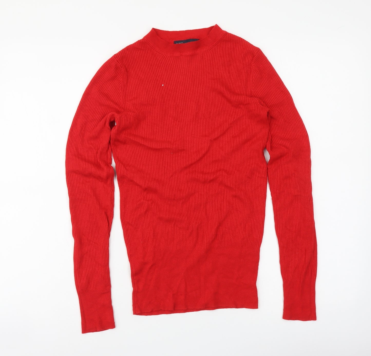 Marks and Spencer Womens Red Mock Neck Viscose Pullover Jumper Size 10