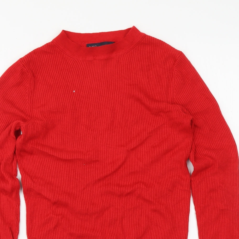 Marks and Spencer Womens Red Mock Neck Viscose Pullover Jumper Size 10