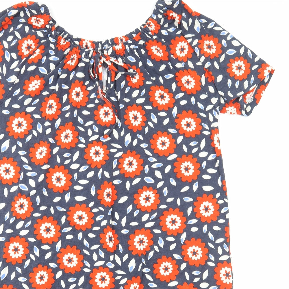 NEXT Womens Multicoloured Floral Viscose Sheath Size 18 Boat Neck Pullover