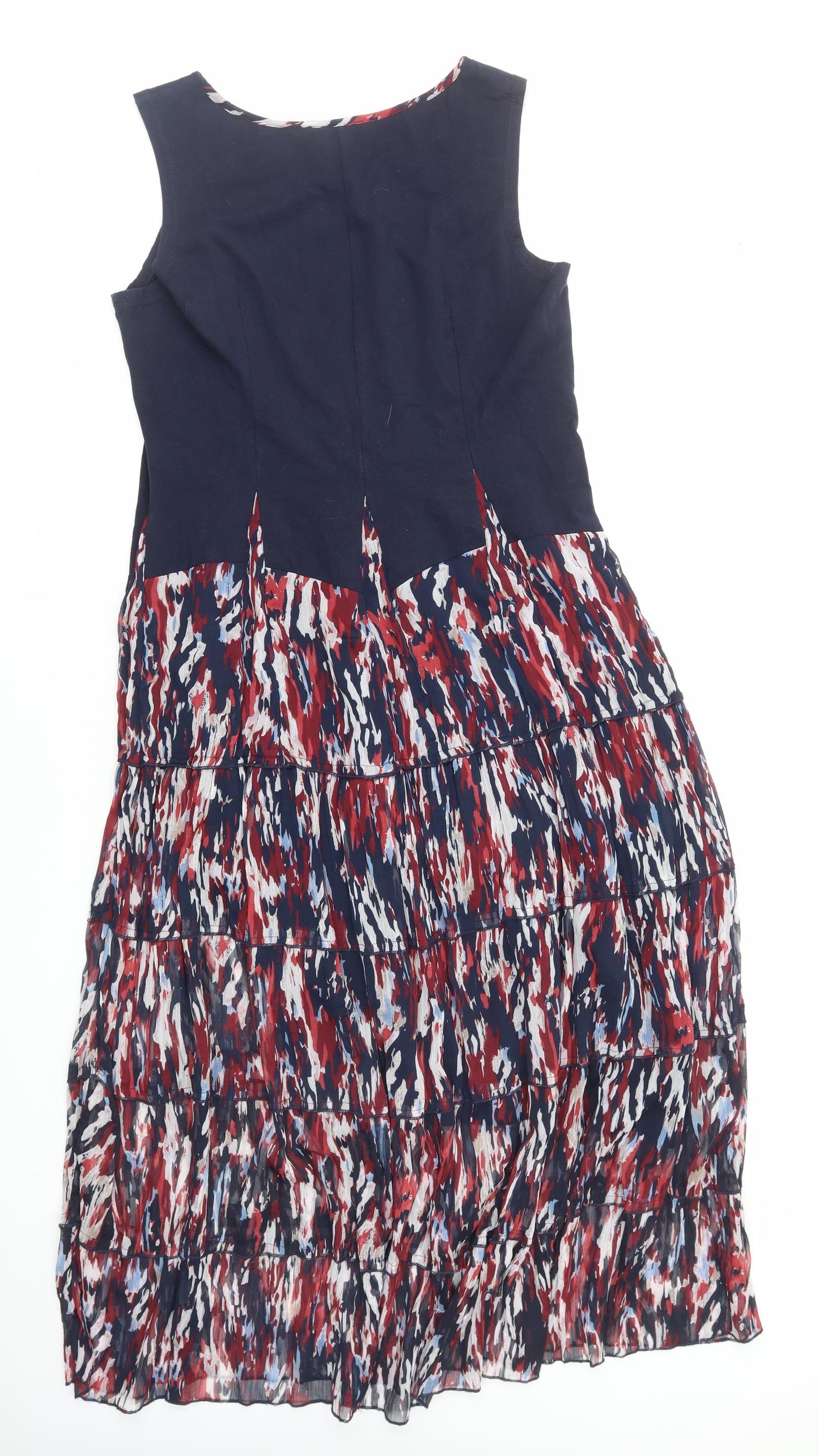 Preworn Womens Multicoloured Geometric Cotton A-Line Size 18 Boat Neck Pullover