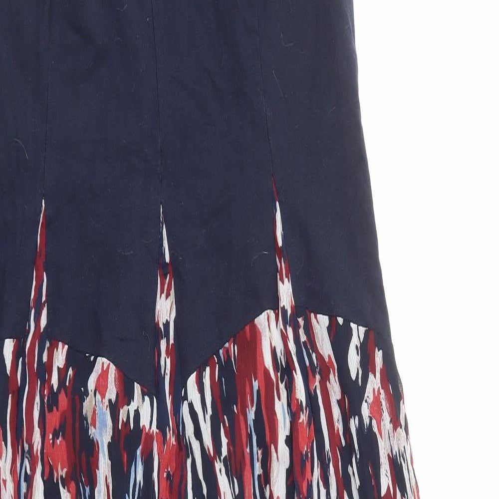 Preworn Womens Multicoloured Geometric Cotton A-Line Size 18 Boat Neck Pullover