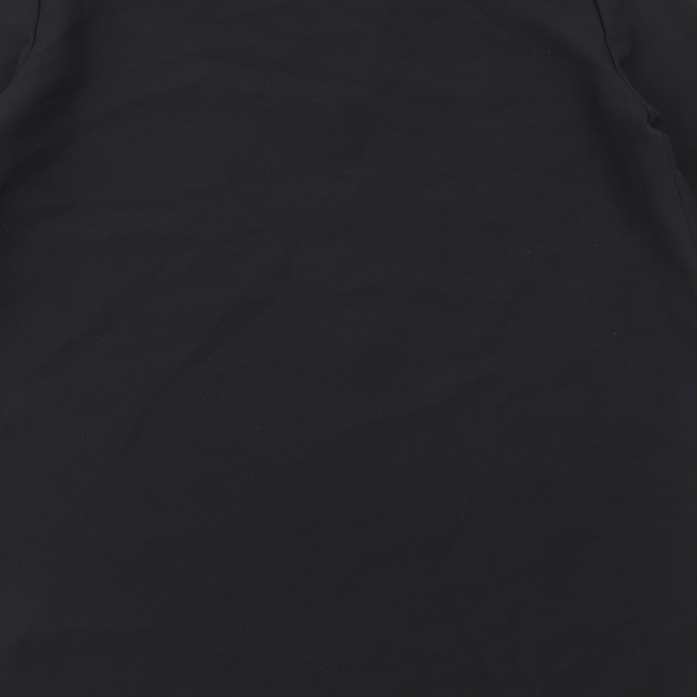 Zara Womens Black Polyester Mini Size XL V-Neck Pullover