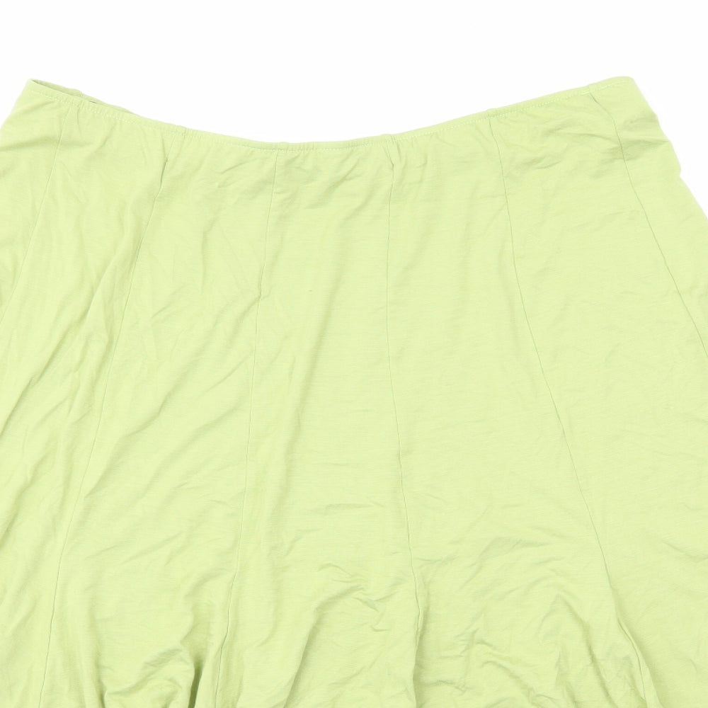 Artigiano Womens Green Viscose Flare Skirt Size 20