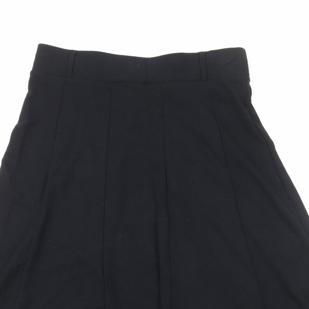 Marks and Spencer Womens Black Viscose Flare Skirt Size 12