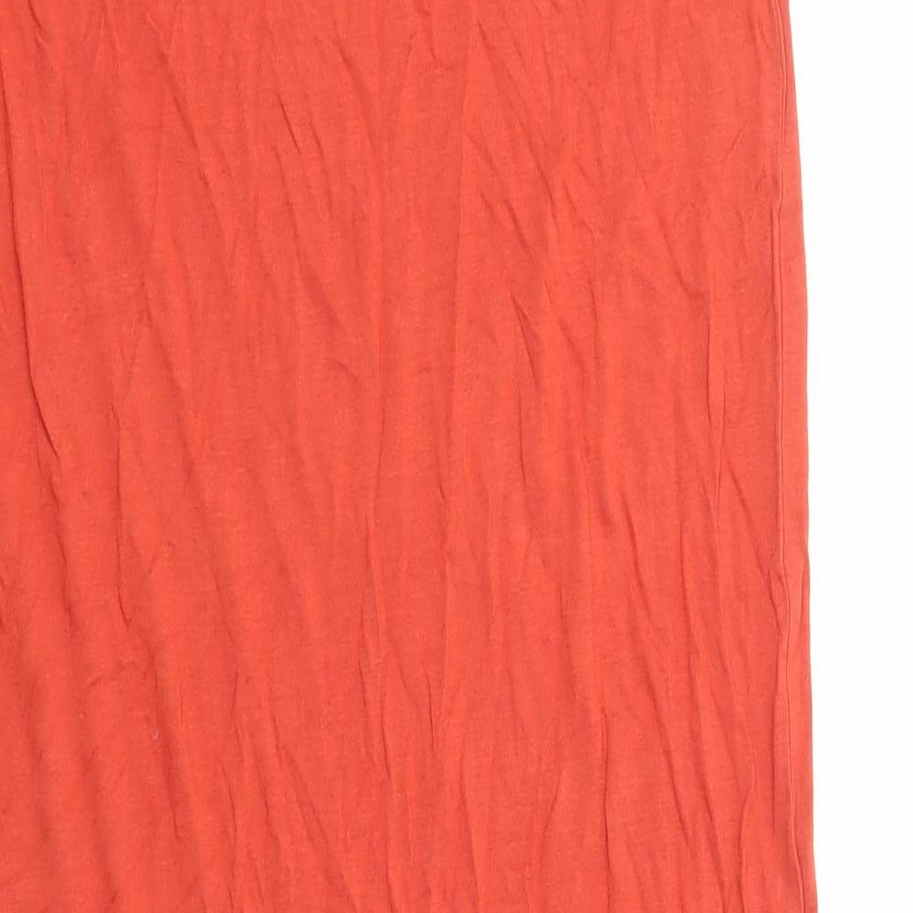 Marks and Spencer Womens Orange Viscose Sheath Size M V-Neck Pullover