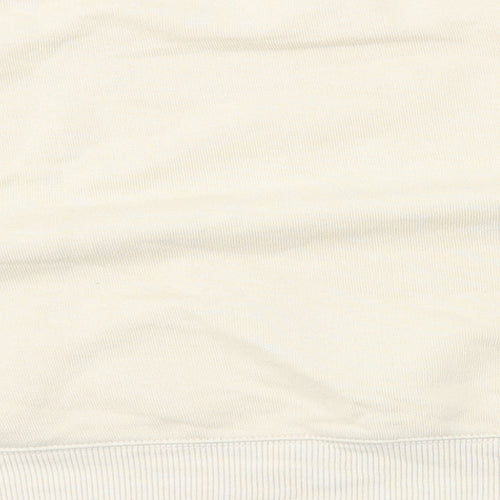 Monki Womens Beige Cotton Pullover Sweatshirt Size L Pullover - Cropped