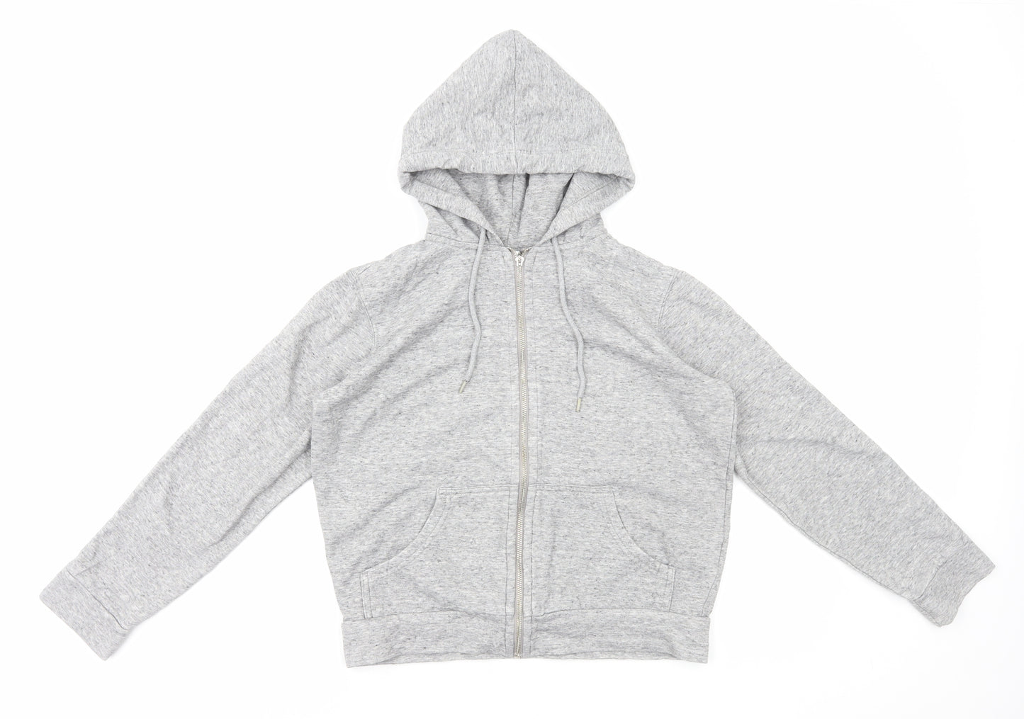 H&M Womens Grey Cotton Full Zip Hoodie Size S Zip