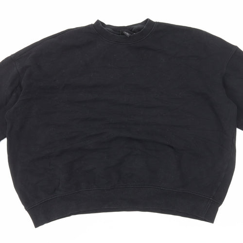 Monki Womens Black Cotton Pullover Sweatshirt Size M Pullover