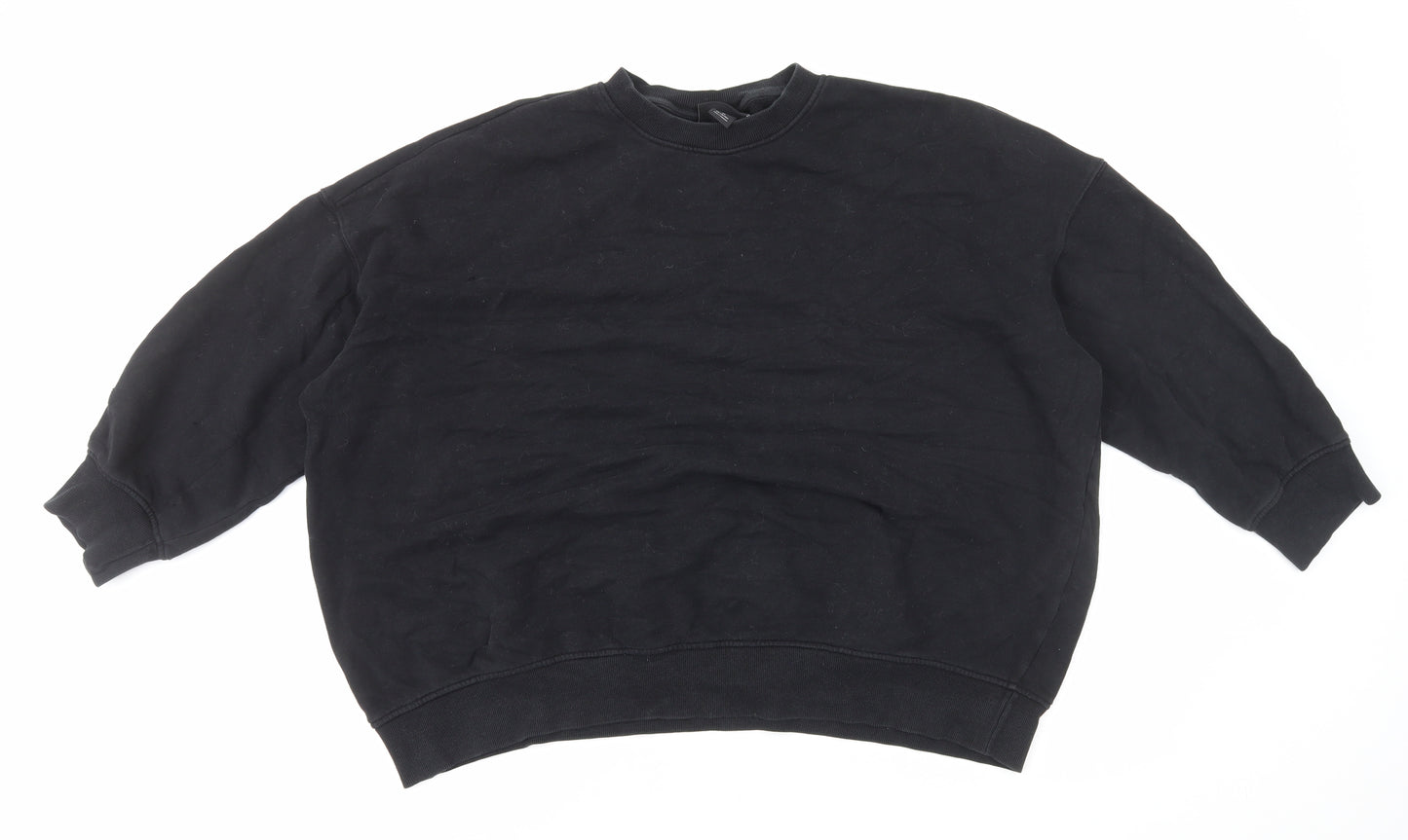 Monki Womens Black Cotton Pullover Sweatshirt Size M Pullover