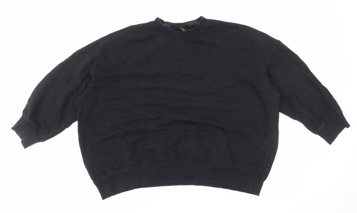 Monki Womens Black Cotton Pullover Sweatshirt Size M Pullover