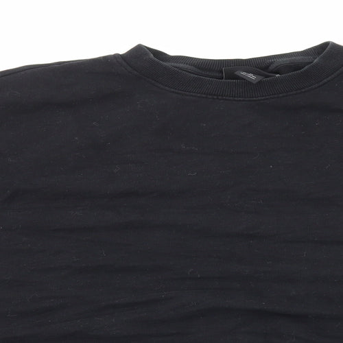 Monki Womens Black Cotton Pullover Sweatshirt Size M Pullover