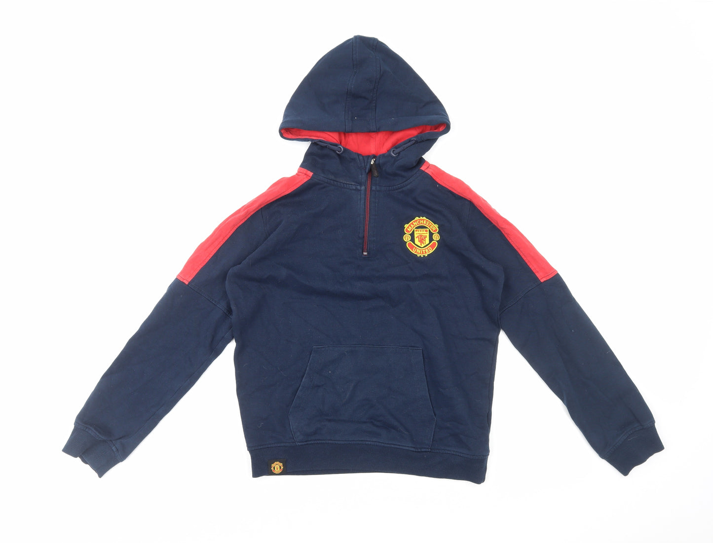 Manchester United Boys Blue Cotton Pullover Hoodie Size 12-13 Years Pullover