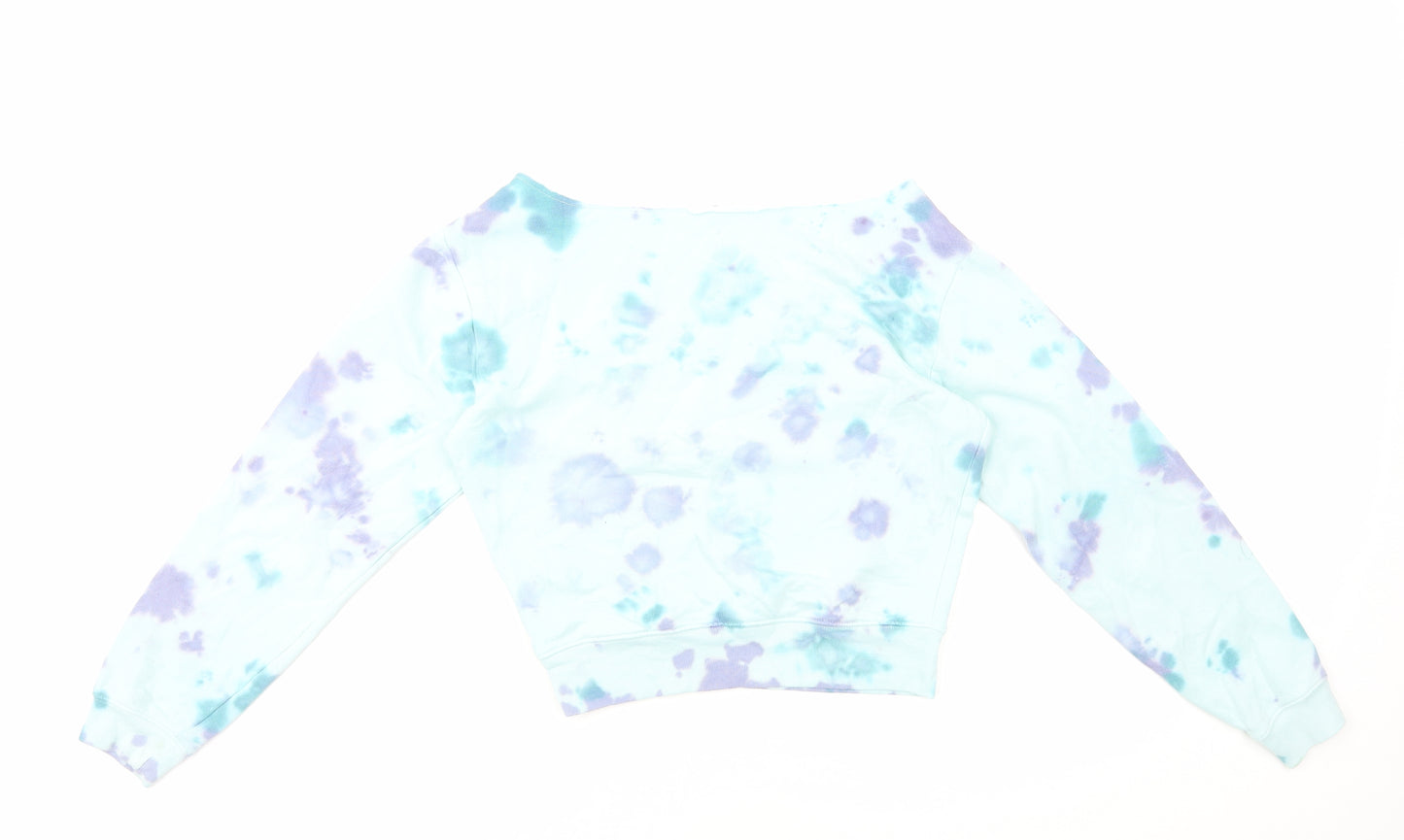 PINK Womens Multicoloured Geometric Cotton Pullover Sweatshirt Size XS Pullover - Tie Dye