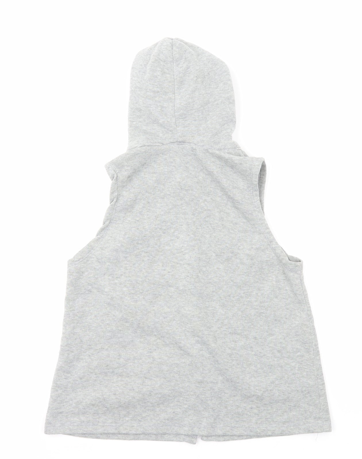 Preworn Girls Grey Polyester Pullover Hoodie Size M Button