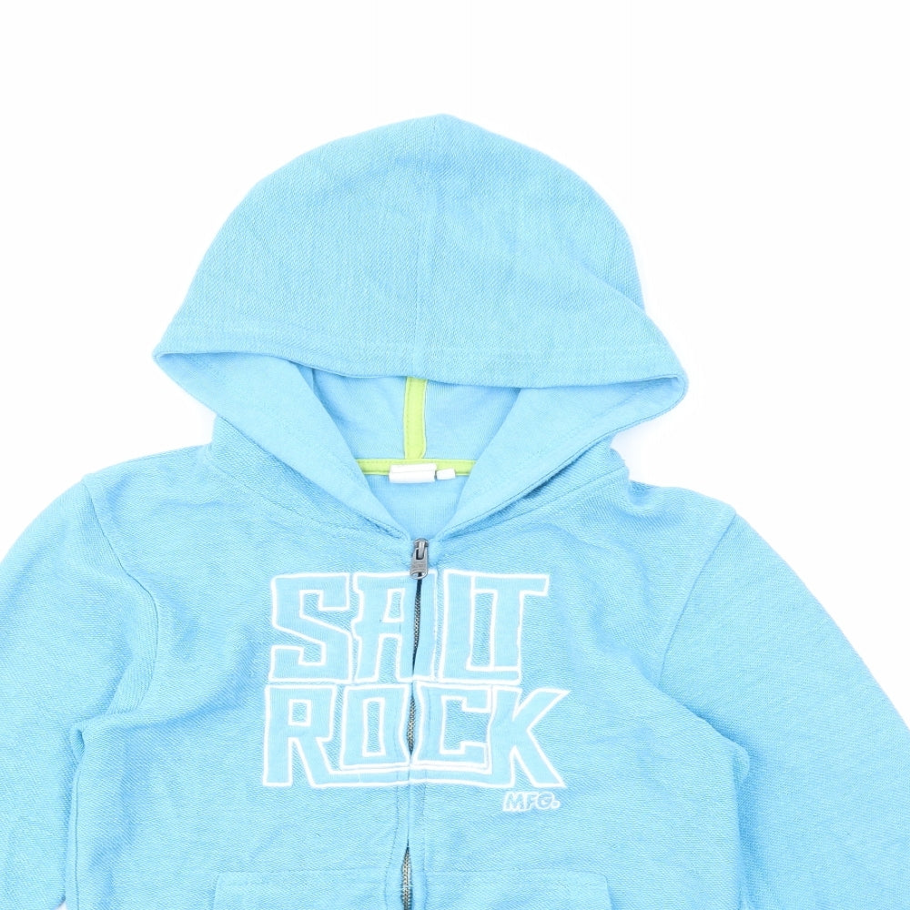 Saltrock Boys Blue Cotton Full Zip Hoodie Size 6-7 Years Zip