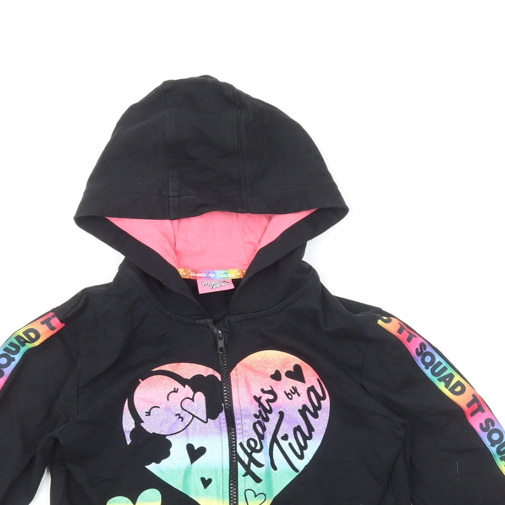 George Girls Multicoloured Cotton Full Zip Hoodie Size 8-9 Years Zip - Hearts by Tiana