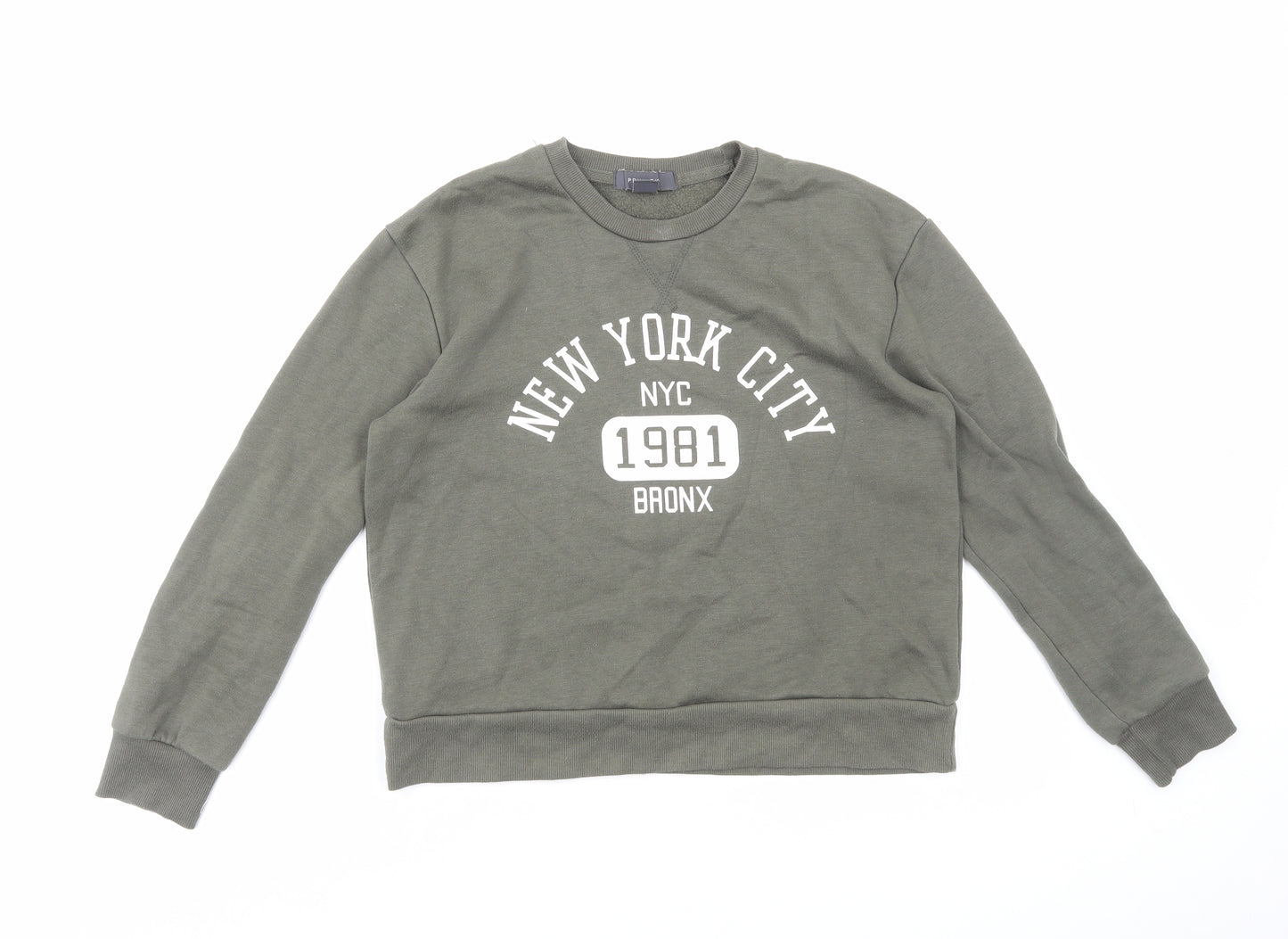 Primark Womens Green Cotton Pullover Sweatshirt Size 2XS Pullover